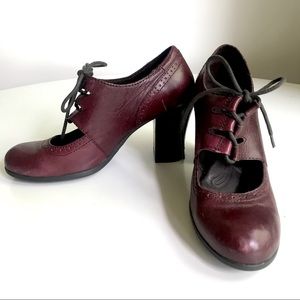 Oxblood red leather Born Mary Janes
